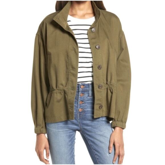 Madewell Olive Green Military Style Utility Jacket - Picture 1 of 13